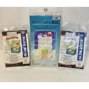 Jumbo Stork Large Gift Bag 36”x44” Baby Shower Wrapping w/ 2 Pack Glue Dots